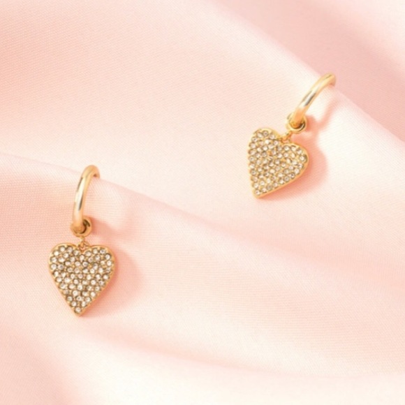 Stella & Dot💕Gold 2 Hearts Beat As 1 Earring Pack - Picture 6 of 7